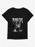 Cat Purr Evil Punk Meow Womens T-Shirt Plus Size, BLACK, hi-res