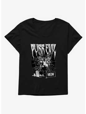 Cat Purr Evil Punk Meow Womens T-Shirt Plus Size, , hi-res