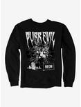 Cat Purr Evil Punk Meow Sweatshirt, BLACK, hi-res