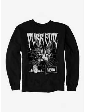 Cat Purr Evil Punk Meow Sweatshirt, , hi-res