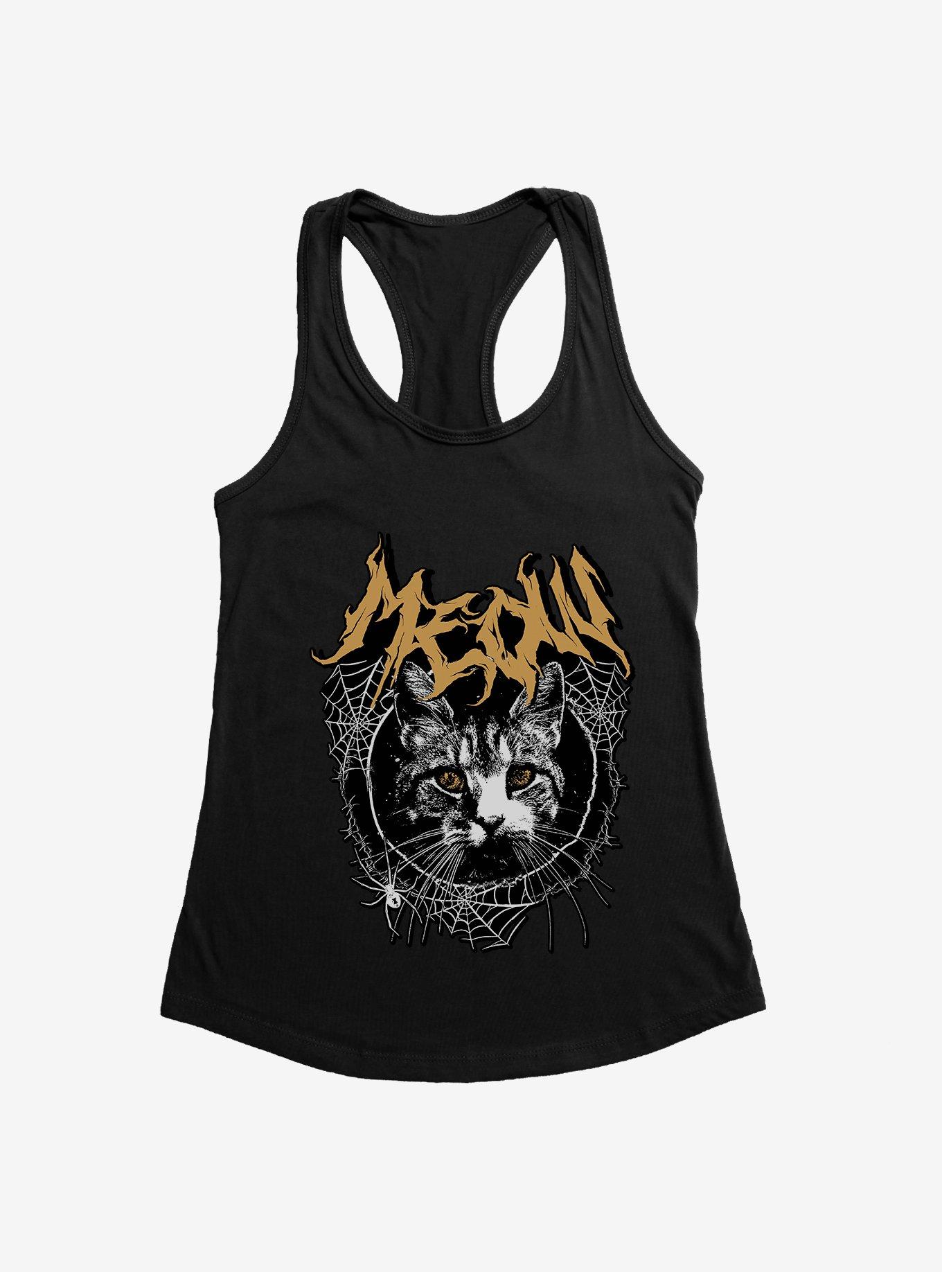 Cat Meow Spiderweb Metal Womens Tank Top, , hi-res