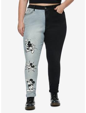 Disney Mickey Mouse Classic Split Mom Jeans Plus Size, , hi-res