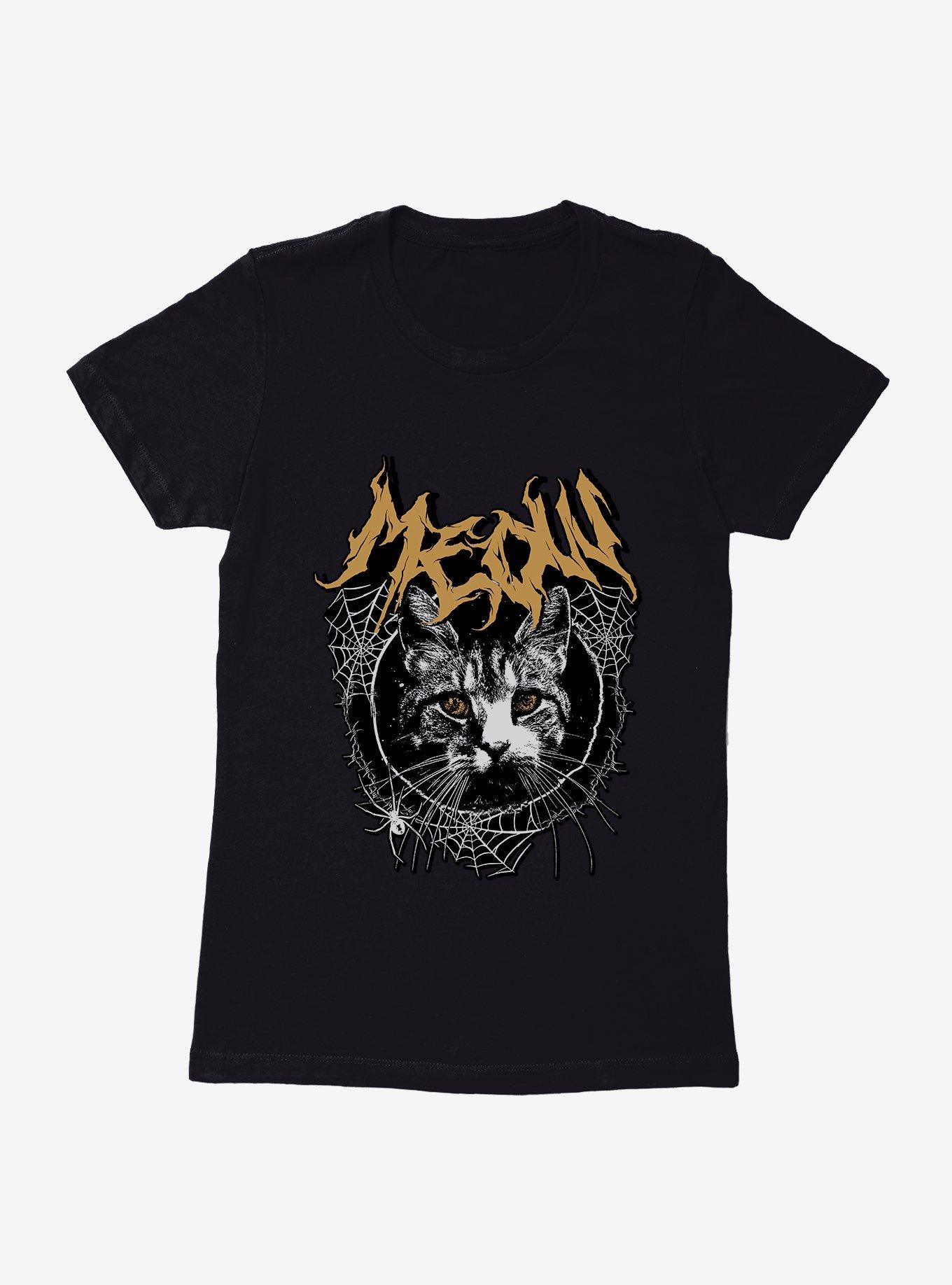 Cat Meow Spiderweb Metal Womens T-Shirt, , hi-res