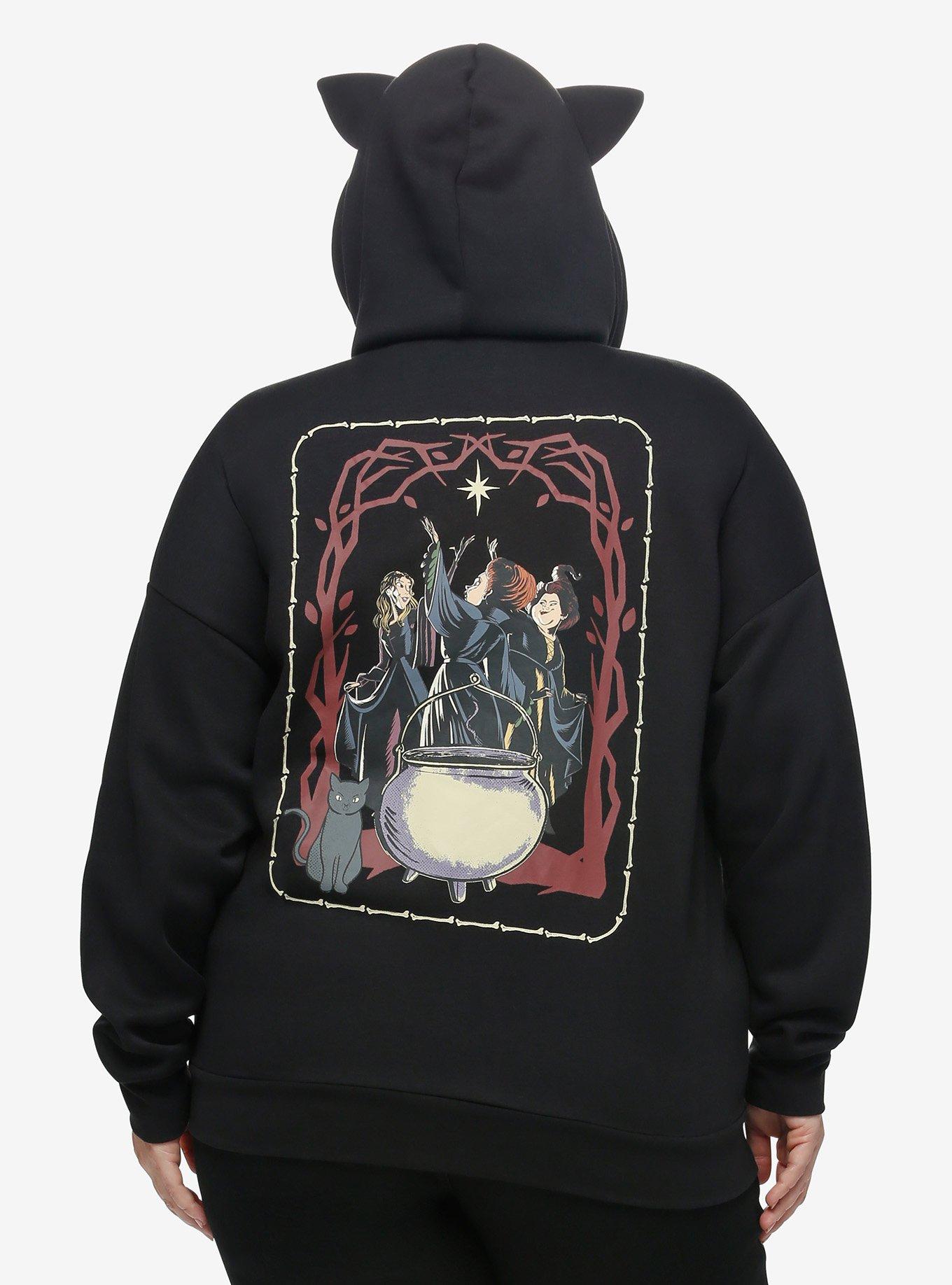 Her Universe Disney Hocus Pocus Binx Sanderson Sisters Girls Hoodie Plus Size, MULTI, hi-res