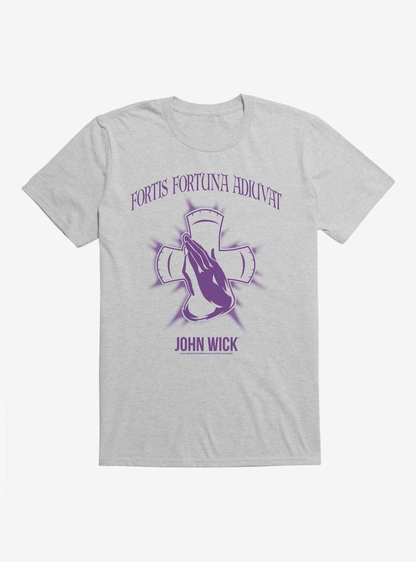 John Wick Fortis Fortuna Adiuvat T-Shirt, HEATHER GREY, hi-res