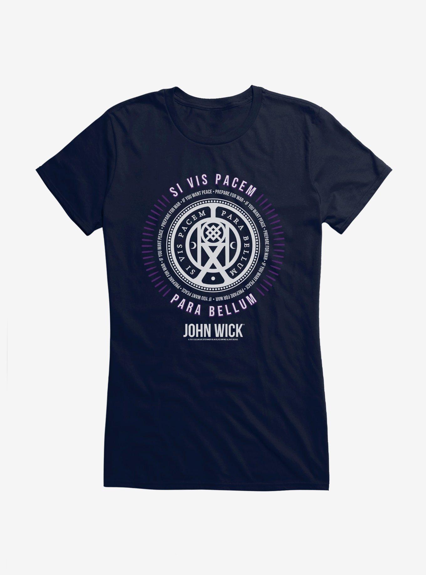John Wick Si Vis Pacem Para Bellum Girls T-Shirt, NAVY, hi-res
