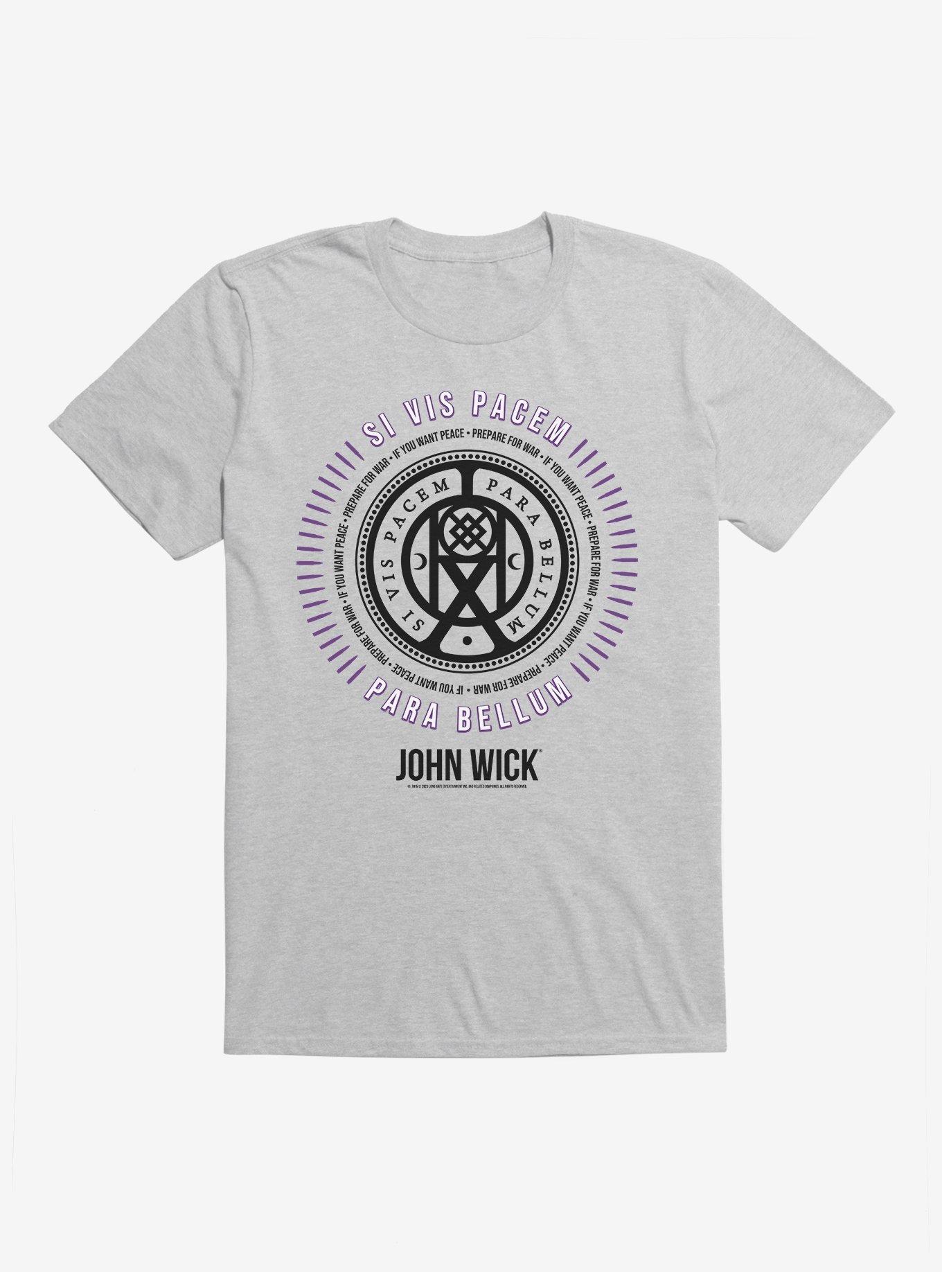 John Wick Si Vis Pacem Para Bellum T-Shirt, HEATHER GREY, hi-res