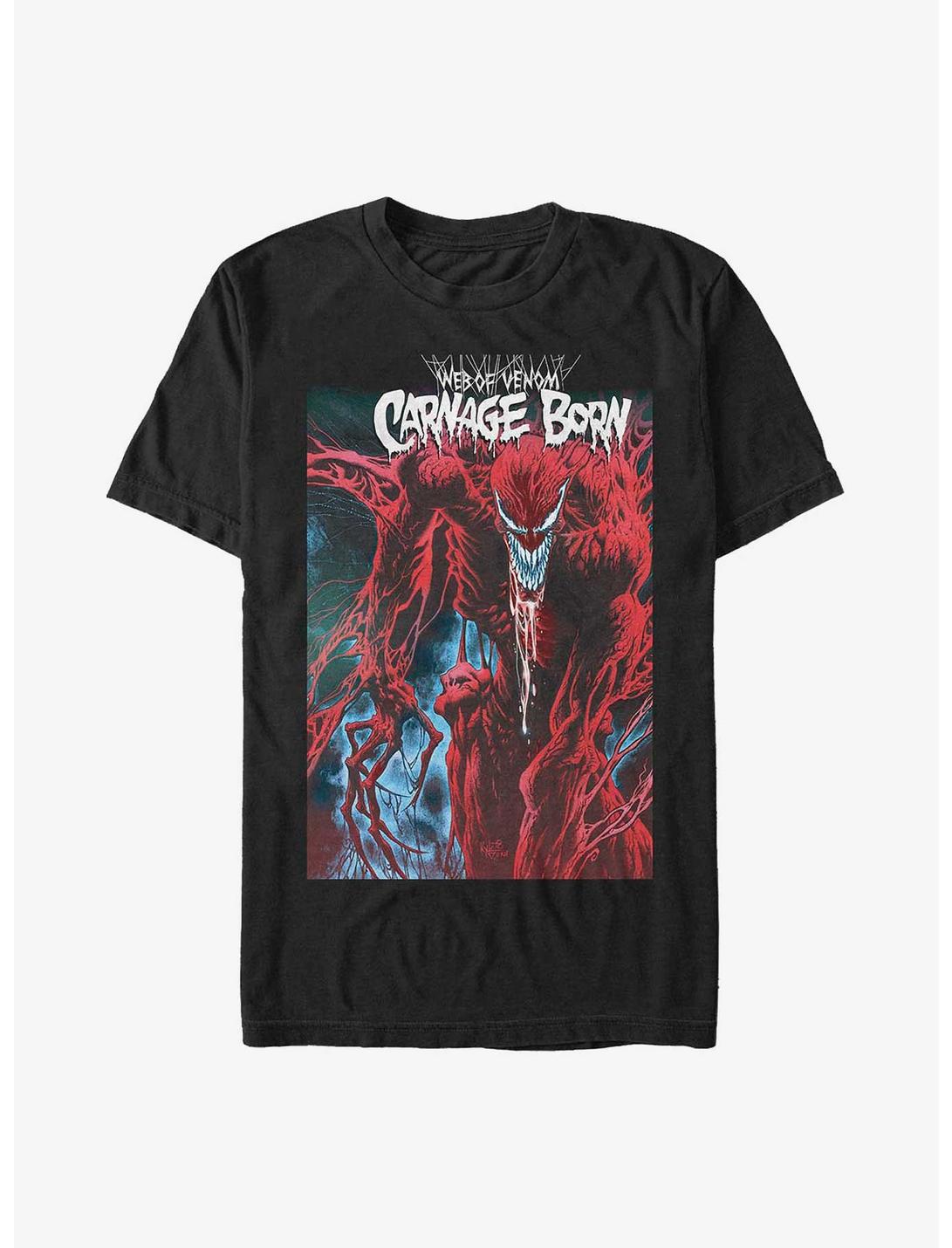 Marvel Carnage Web of Venom Poster Extra Soft T-Shirt, BLACK, hi-res