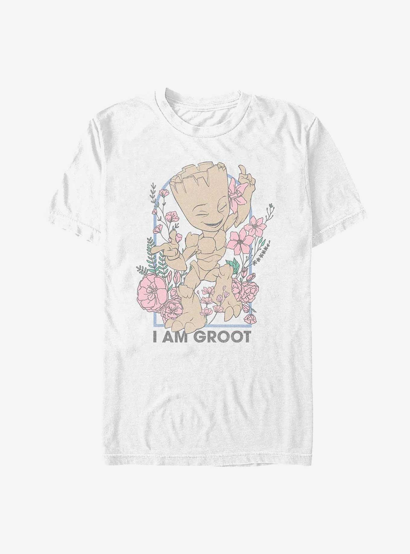 Marvel Guardians of the Galaxy Floral Groot Extra Soft T-Shirt, WHITE, hi-res