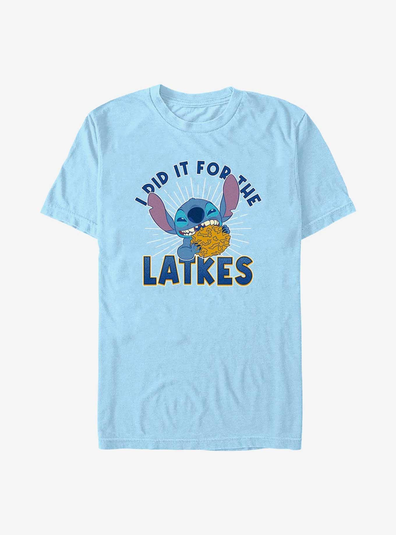 Disney Lilo & Stitch Did It For Latkes Extra Soft T-Shirt, LT BLUE, hi-res