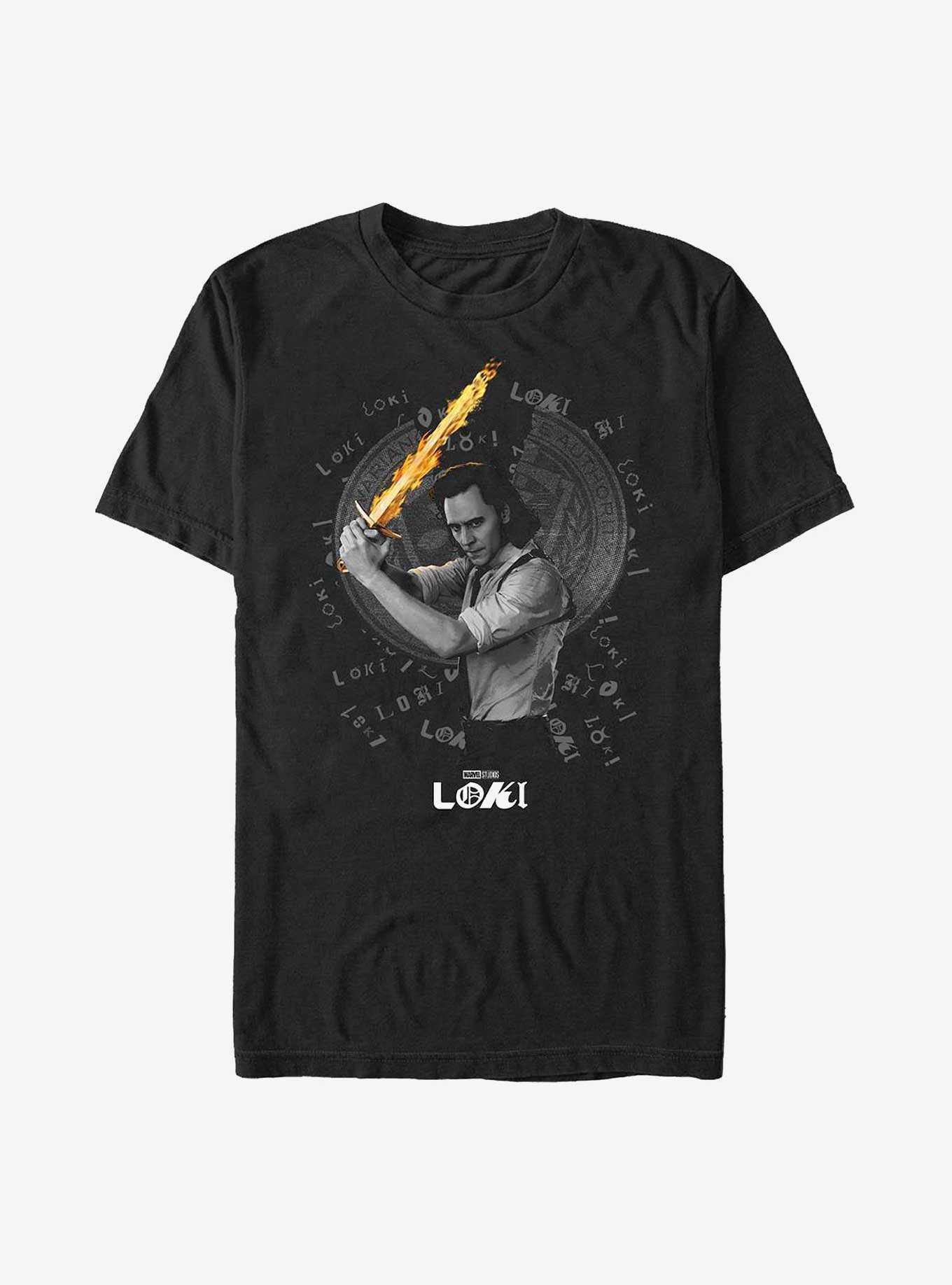 Marvel Loki Flame Sword Extra Soft T-Shirt, , hi-res