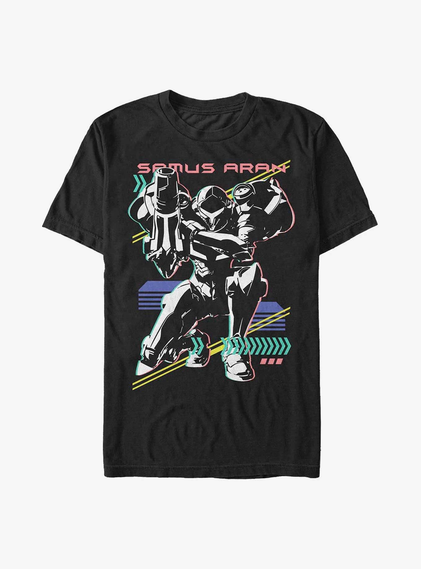 Nintendo Metroid Samus Aran Neon Extra Soft T-Shirt, BLACK, hi-res
