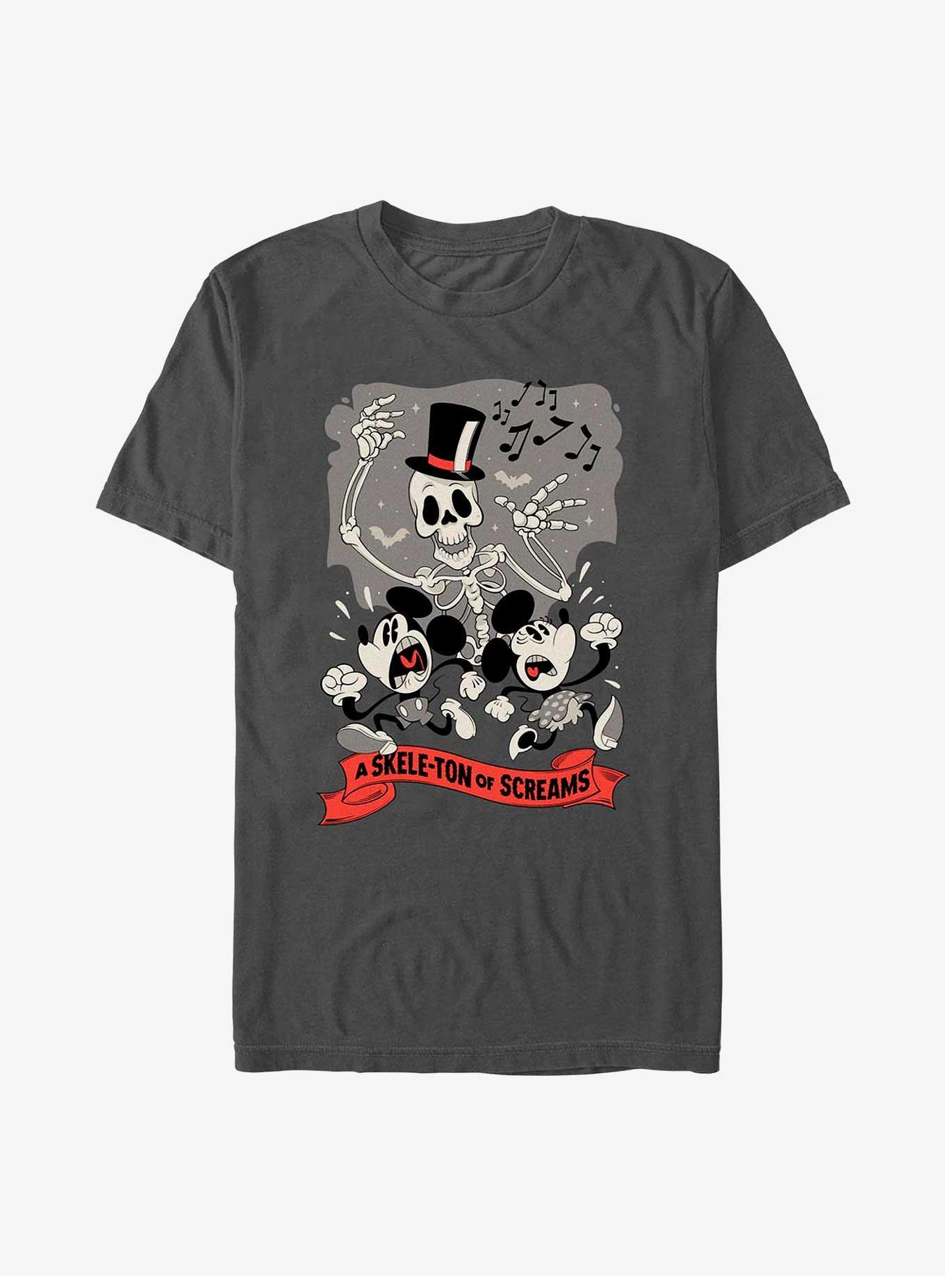 Disney Mickey Mouse A Skele-Ton Of Screams Extra Soft T-Shirt, CHARCOAL, hi-res