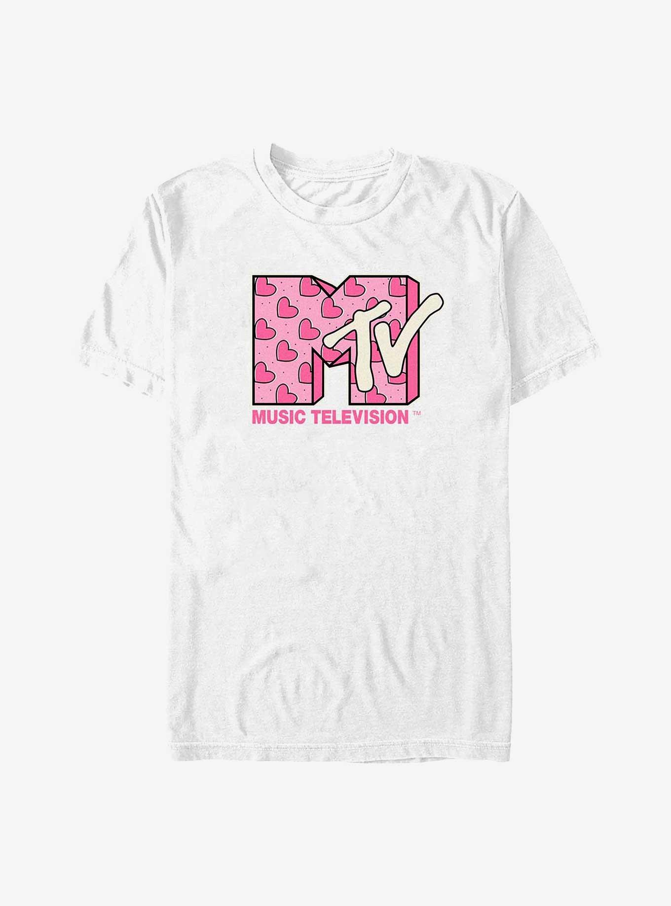 MTV Heart Logo Extra Soft T-Shirt, WHITE, hi-res