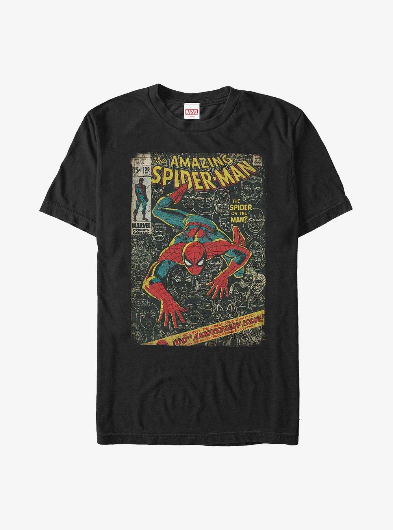 Marvel Spider-Man Comic Book Cover Heavyweight T-Shirt