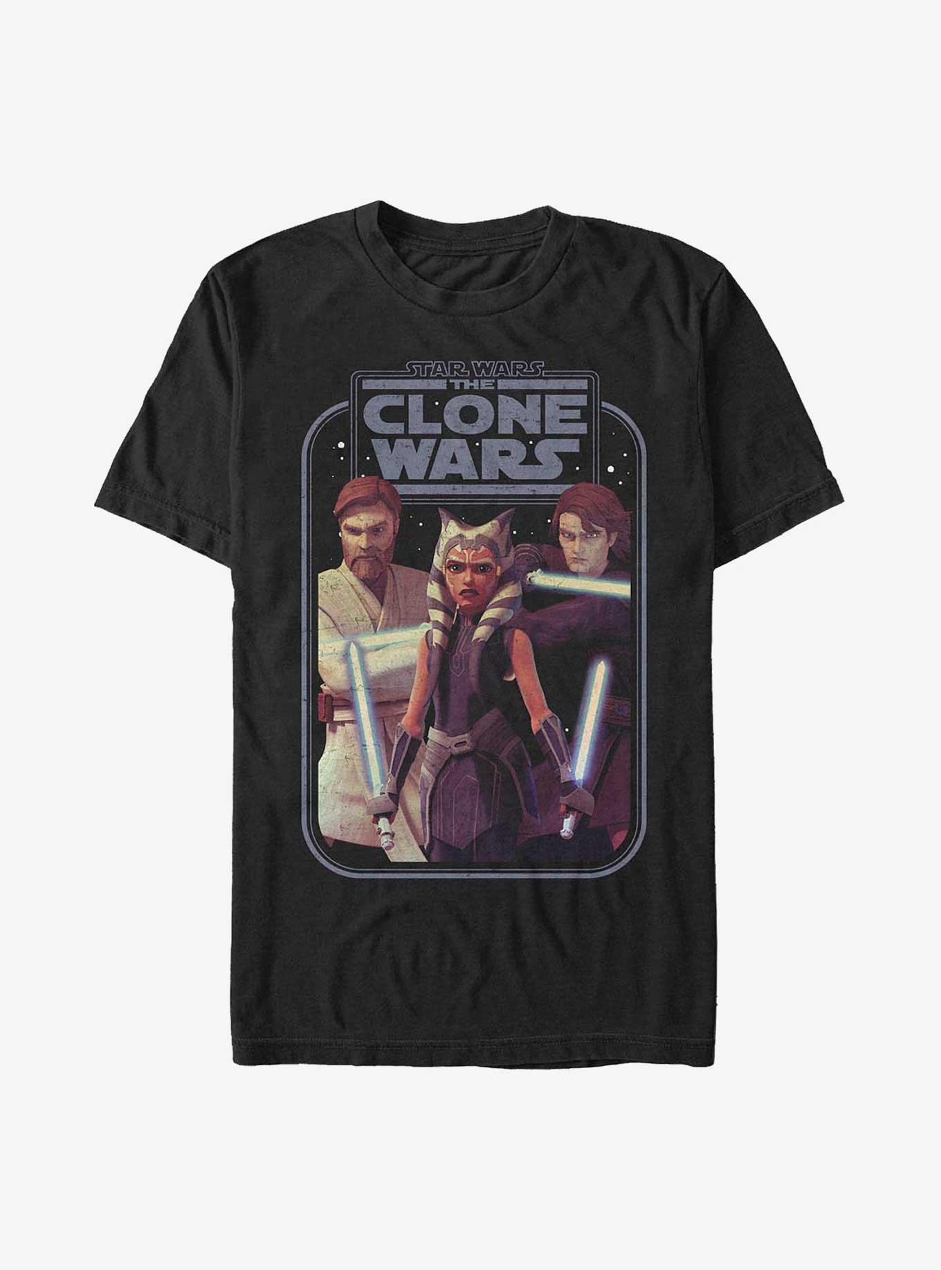 Star Wars Clone Wars Hero Group Shot Extra Soft T-Shirt, BLACK, hi-res