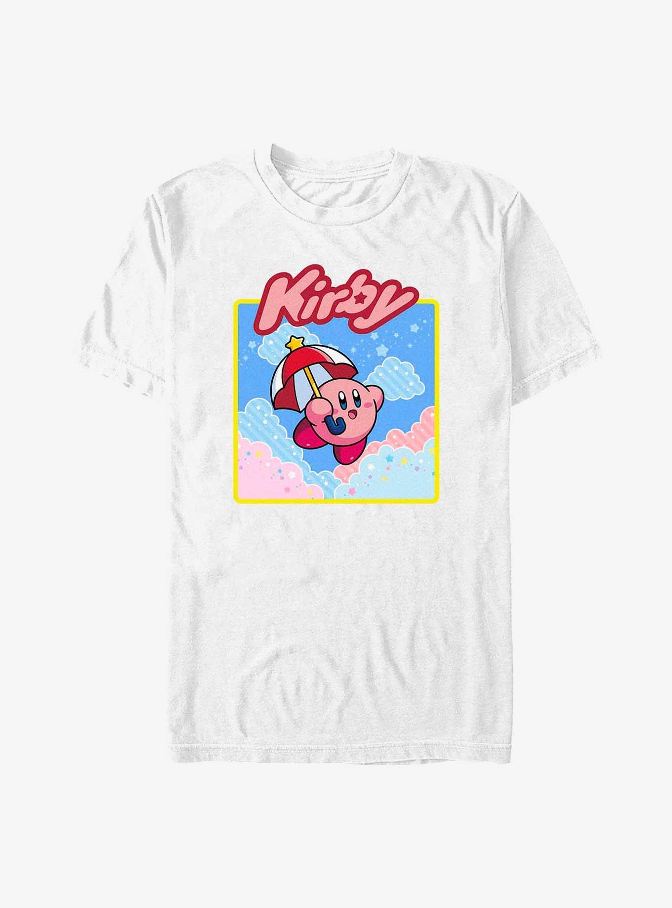Kirby Starry Umbrella Extra Soft T-Shirt, WHITE, hi-res