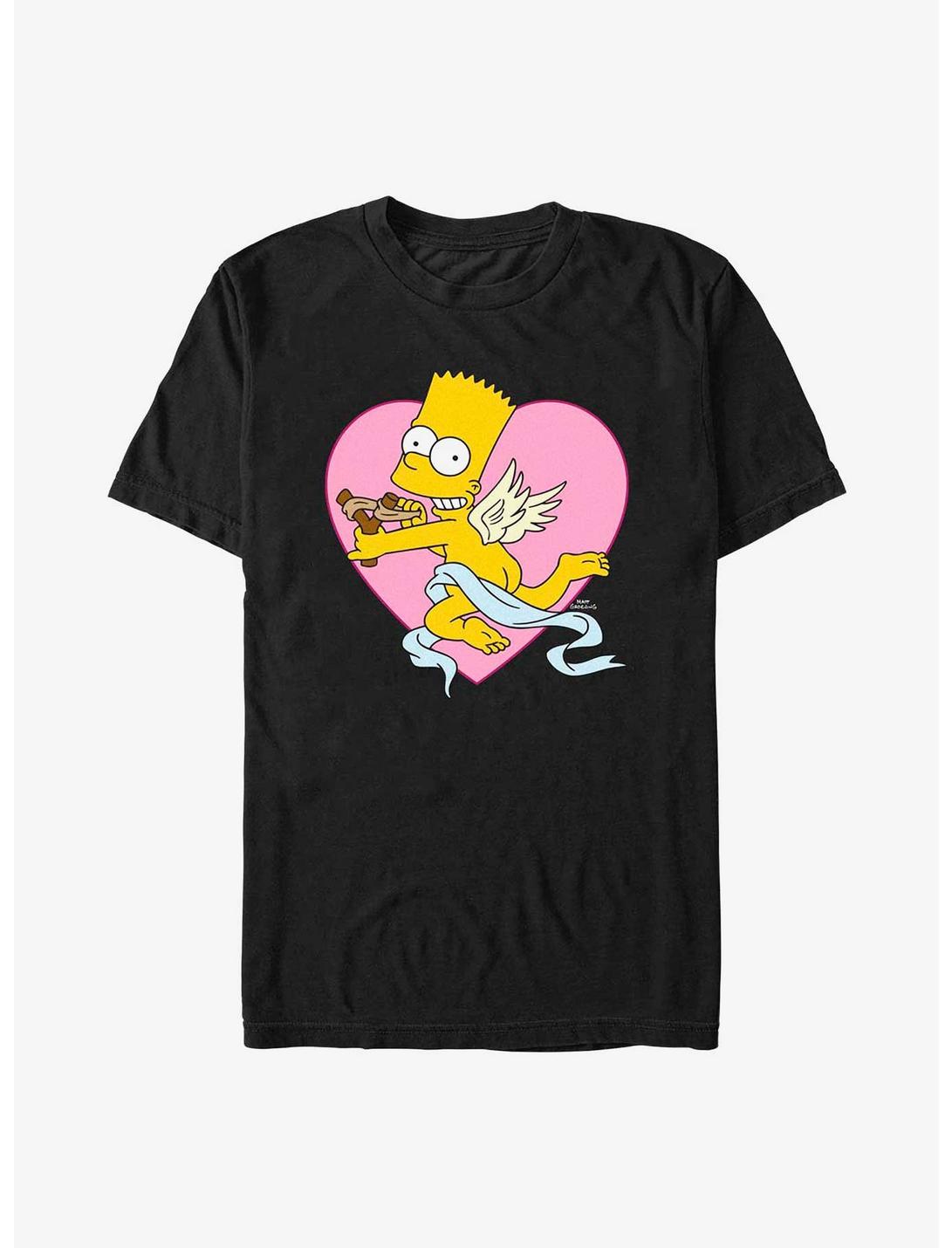 The Simpsons Cupid Bart Extra Soft T-Shirt, BLACK, hi-res