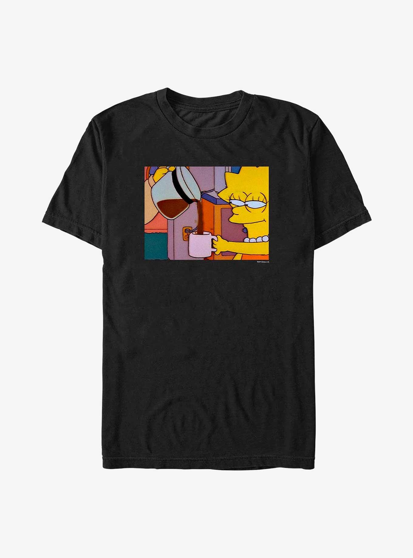 The Simpsons Lisa Coffee Extra Soft T-Shirt, BLACK, hi-res