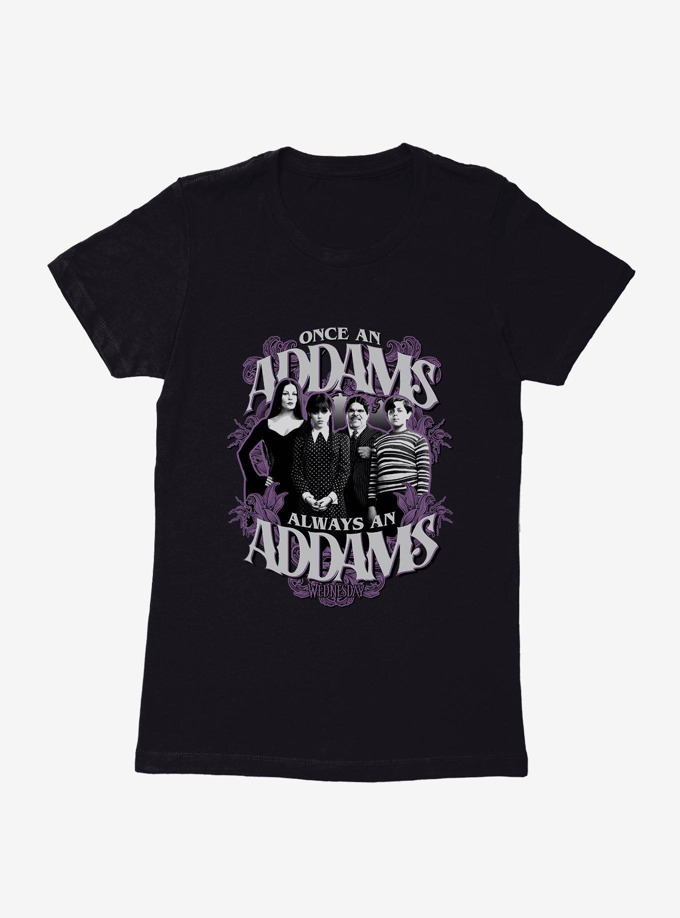 Wednesday Always An Addams Womens T-Shirt, BLACK, hi-res