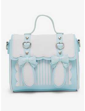Sweet Society Blue & White Kawaii Stripe Crossbody Bag, , hi-res