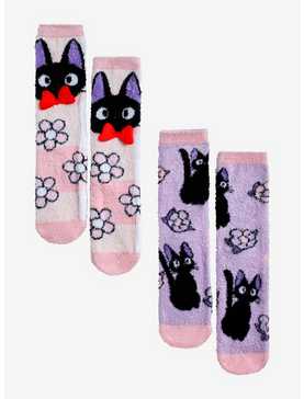 Studio Ghibli Kiki's Delivery Service Jiji Flower Fuzzy Socks 2 Pair, , hi-res