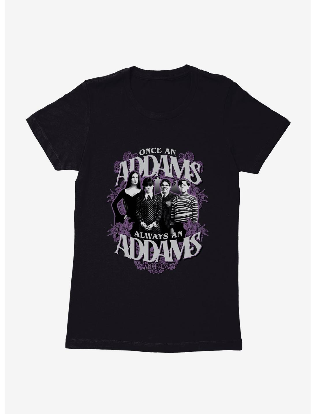 Wednesday Always An Addams Womens T-Shirt, BLACK, hi-res