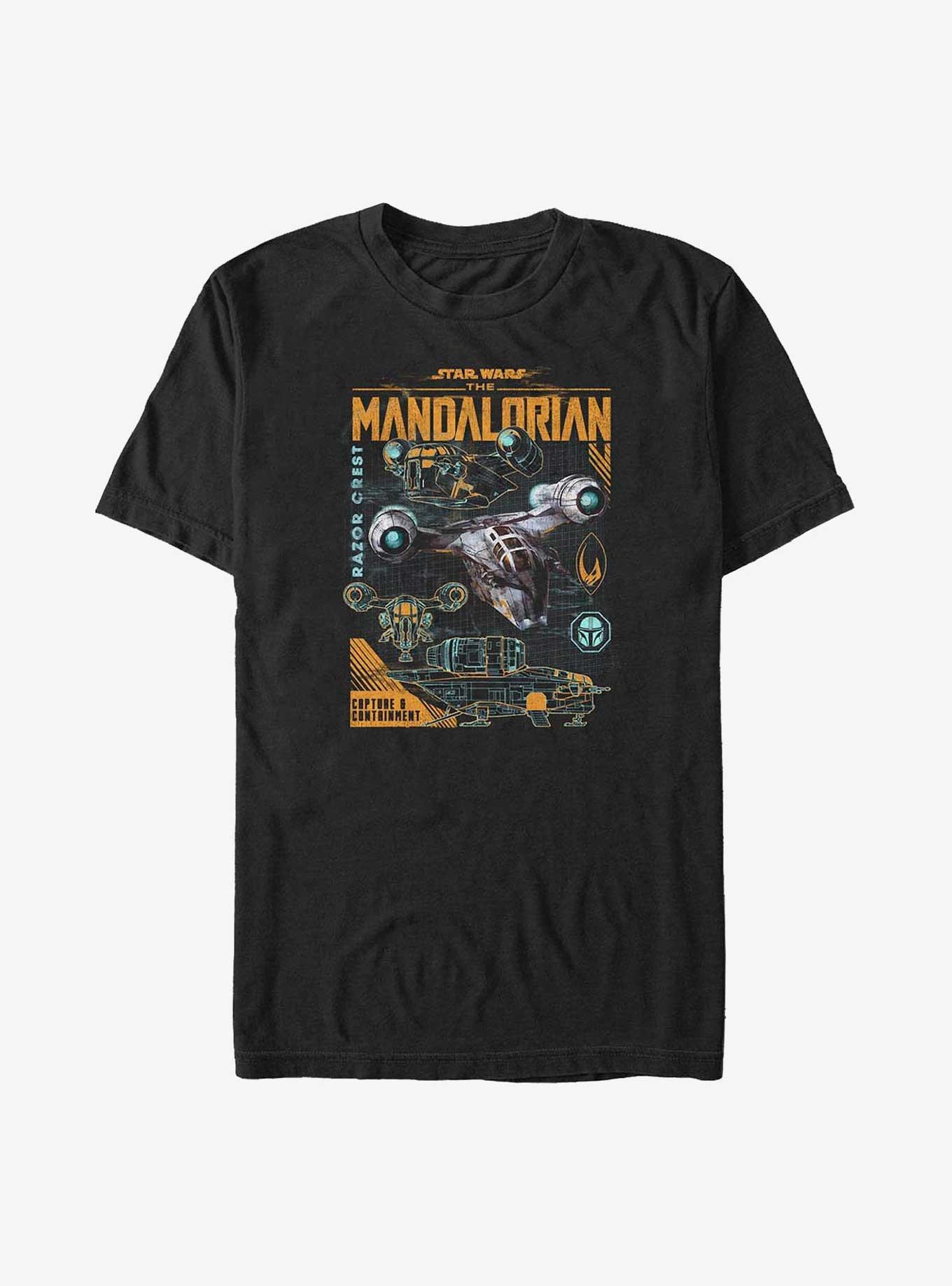 Star Wars The Mandalorian Razor Crest Poster Big & Tall T-Shirt, BLACK, hi-res