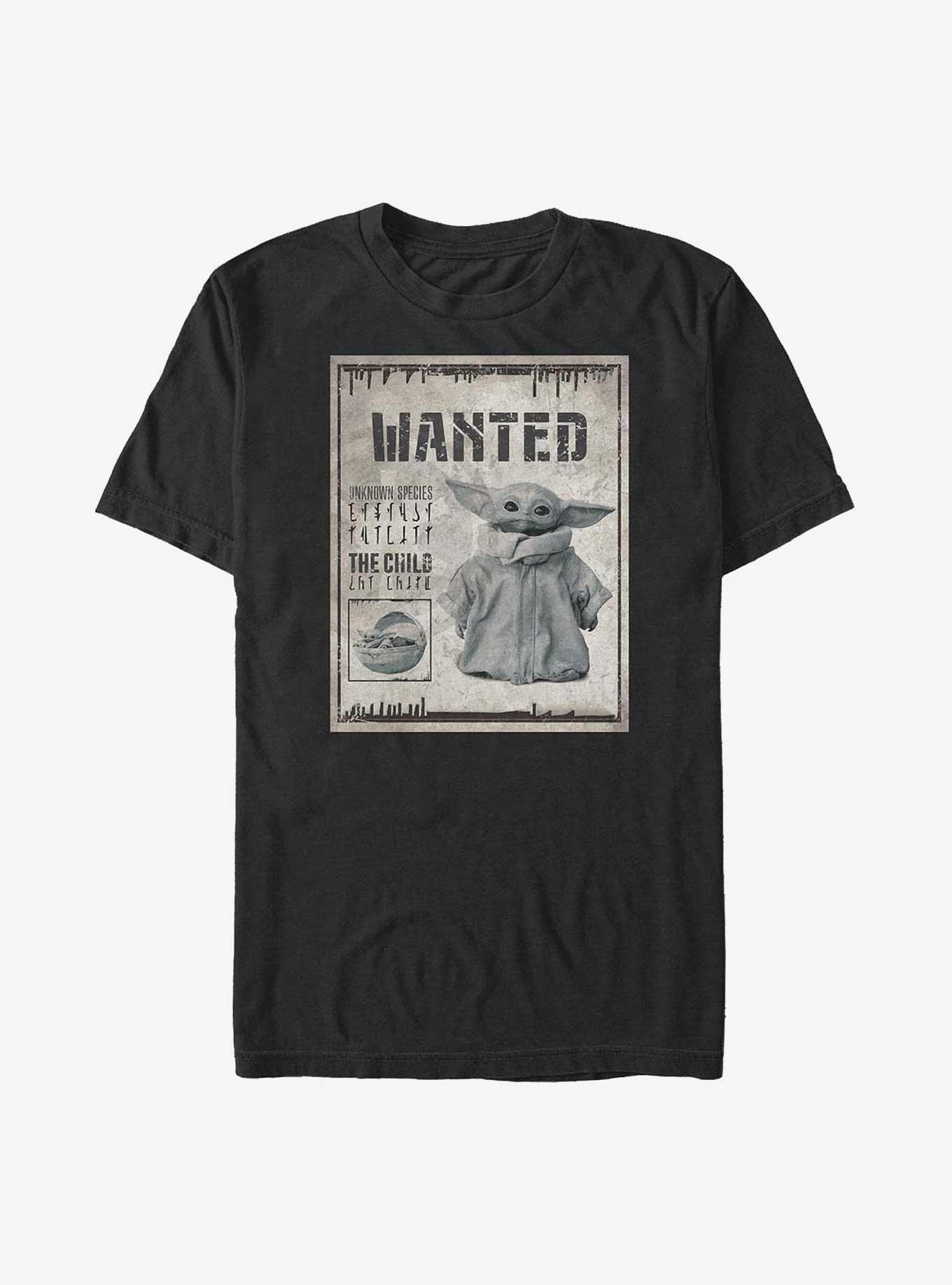 Star Wars The Mandalorian Wanted Child Poster Big & Tall T-Shirt, BLACK, hi-res