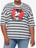 Disney Mickey Mouse Stripe Oversized Drop Shoulder Top Plus Size, MULTI, hi-res