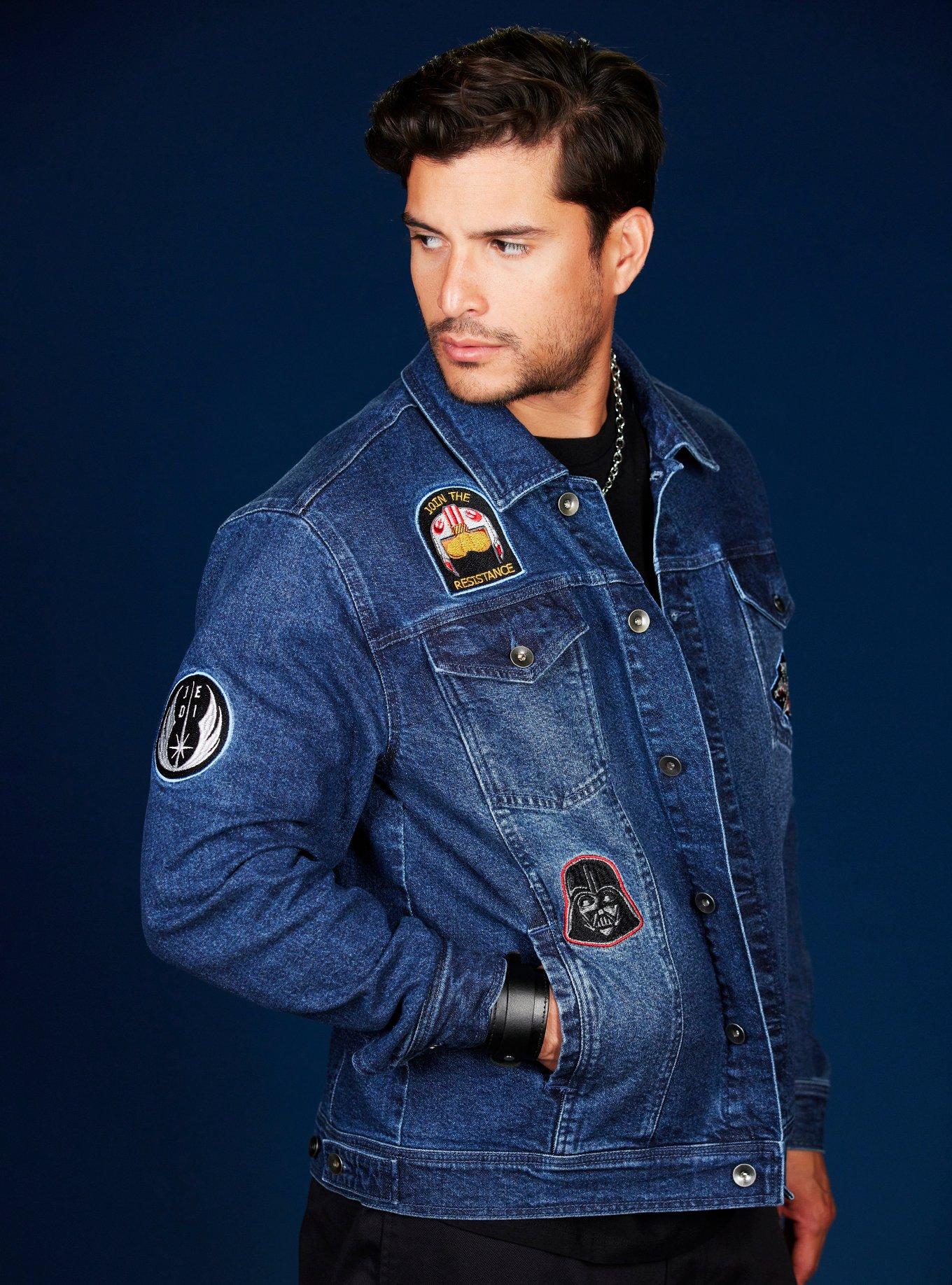 Our Universe Star Wars Ahsoka Dark & Light Side Patches Denim Jacket Our Universe Exclusive, BLUE, hi-res