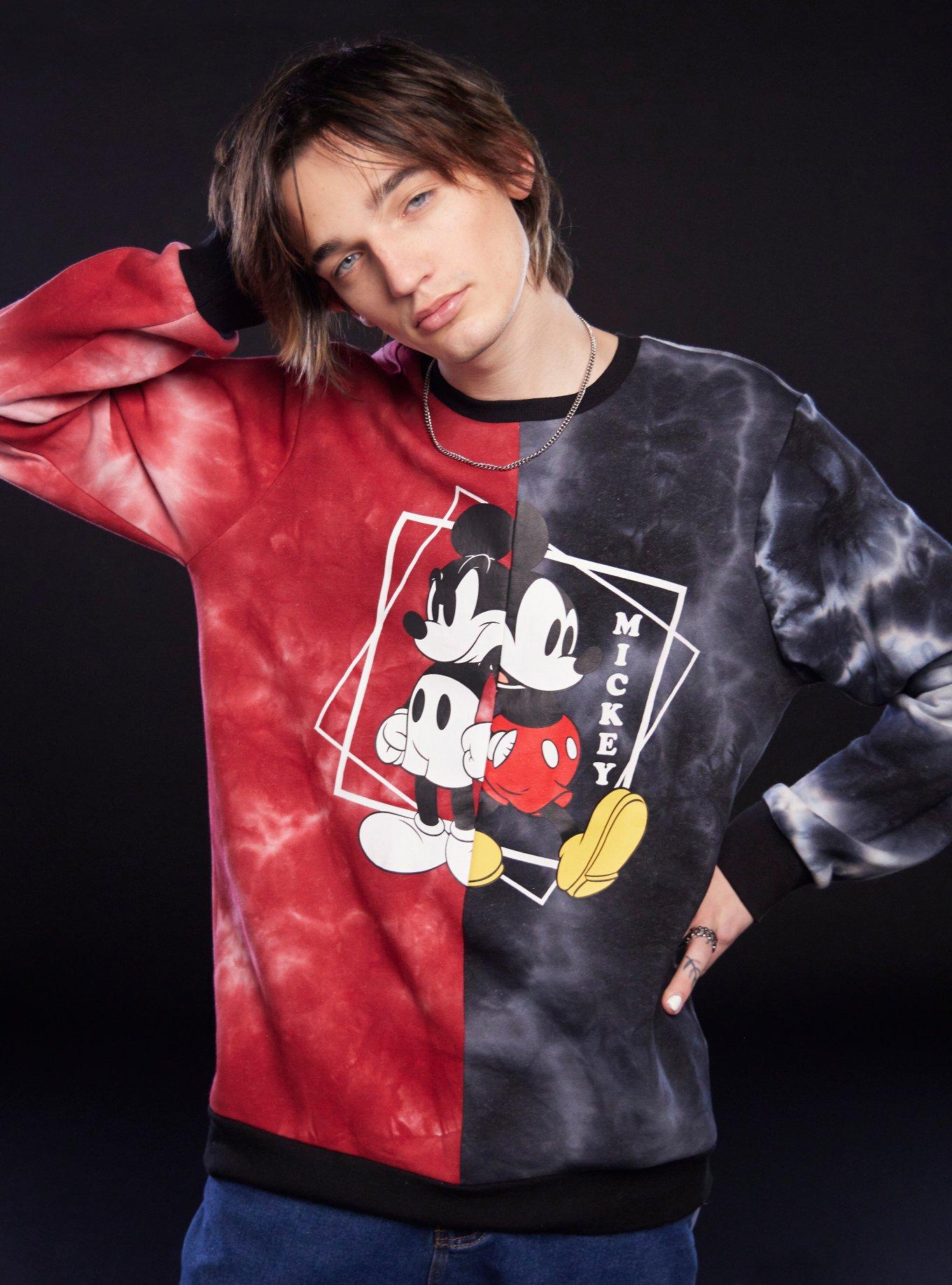 Disney Mickey Mouse Split Portrait Tie-Dye Sweatshirt, , hi-res