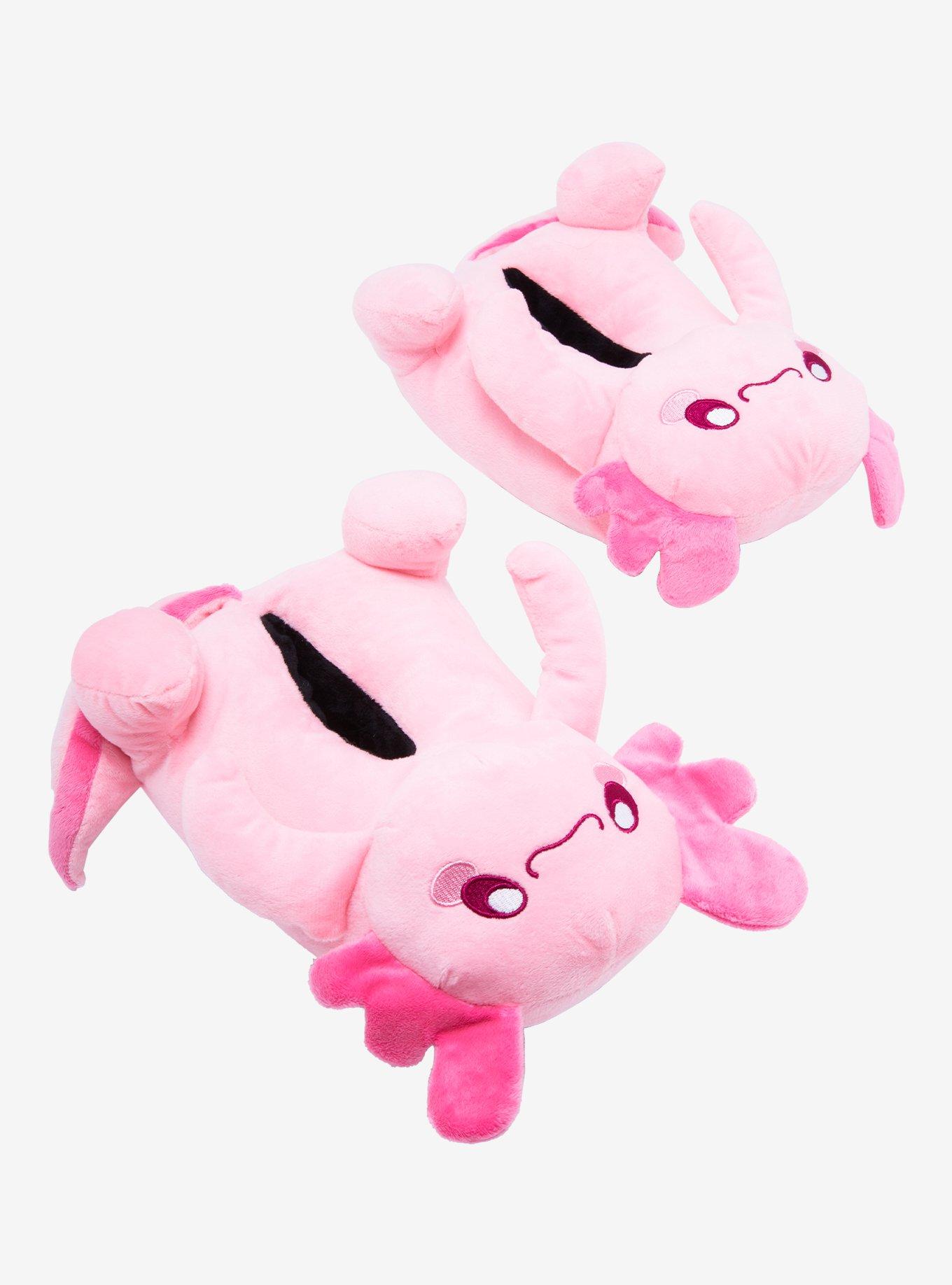 Pink Axolotl Plush Slippers, MULTI, hi-res