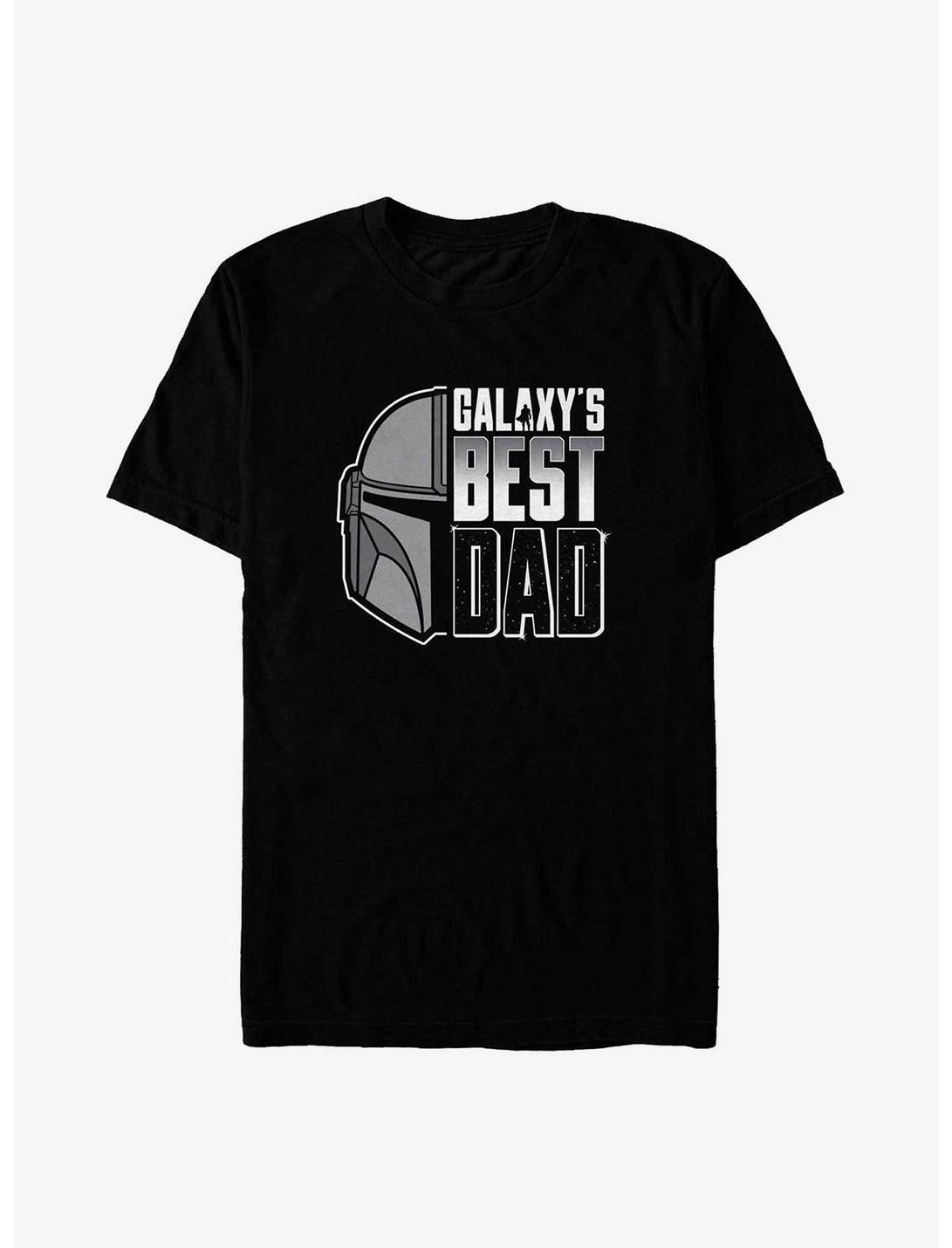 Star Wars The Mandalorian Best Dad Helmet Split Big & Tall T-Shirt, BLACK, hi-res