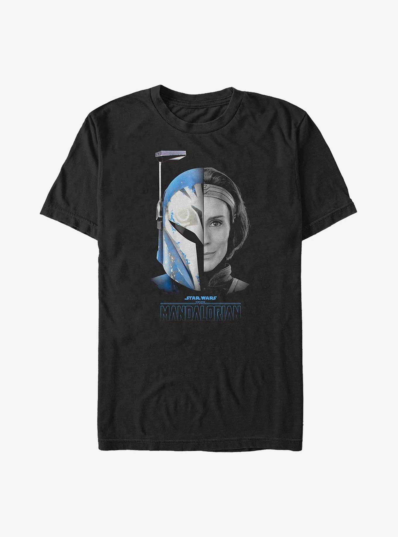 Star Wars The Mandalorian Bo-Katan Helmet Split Big & Tall T-Shirt, BLACK, hi-res