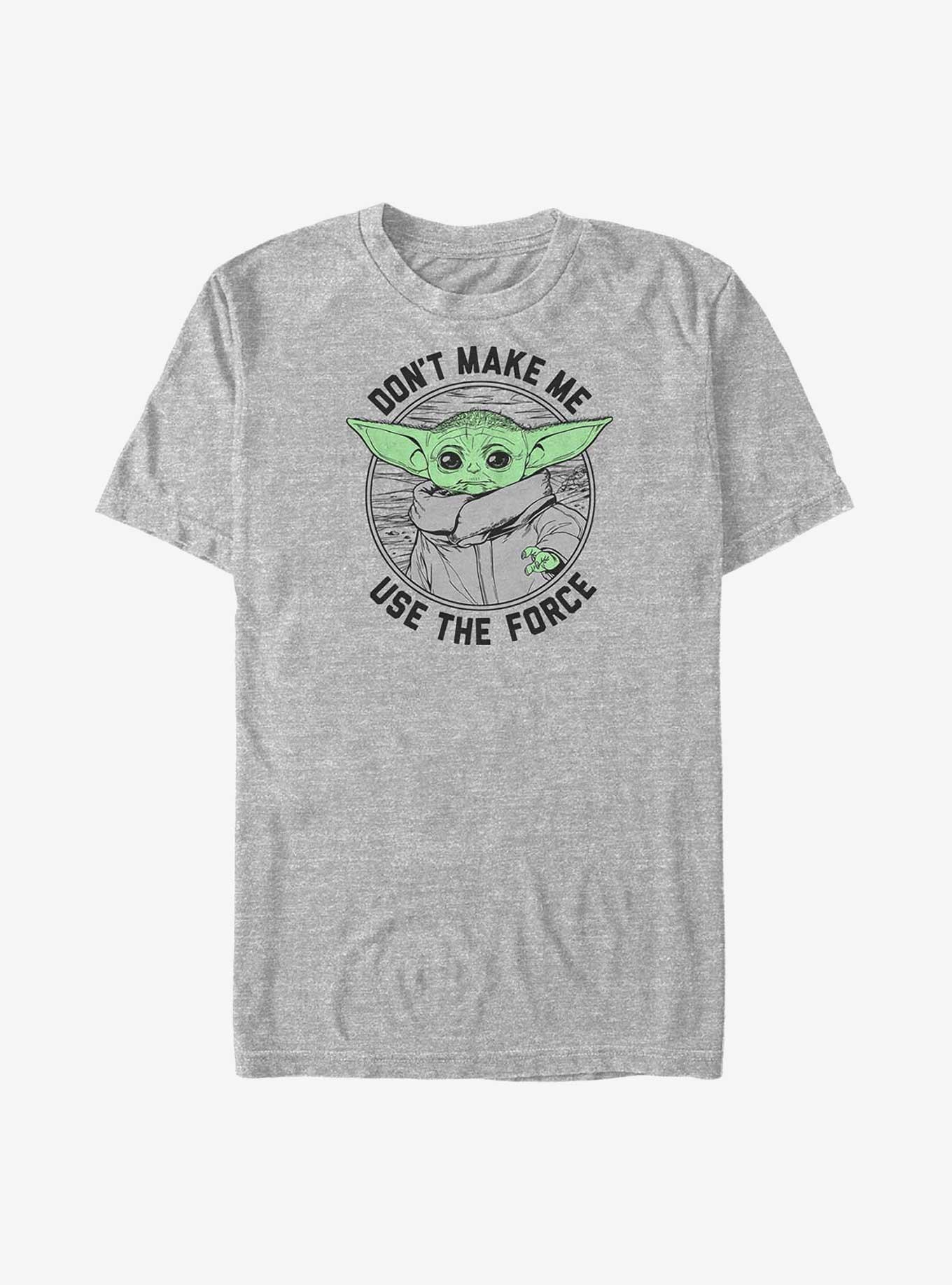 Star Wars The Mandalorian Grogu Don't Make Me Use The Force Big & Tall T-Shirt, ATH HTR, hi-res