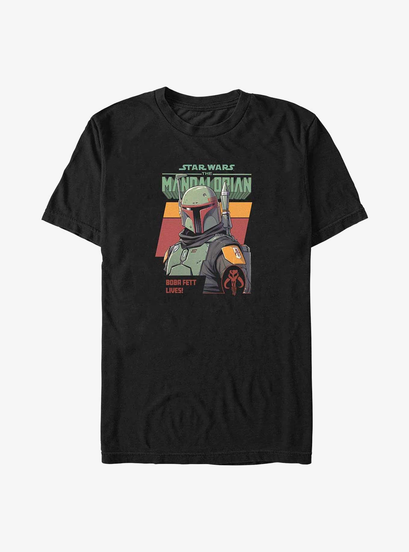 Star Wars The Mandalorian Boba Fett Lives Big & Tall T-Shirt, BLACK, hi-res