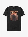 Star Wars The Mandalorian Mando Sunset Helmet Overlay Big & Tall T-Shirt, BLACK, hi-res