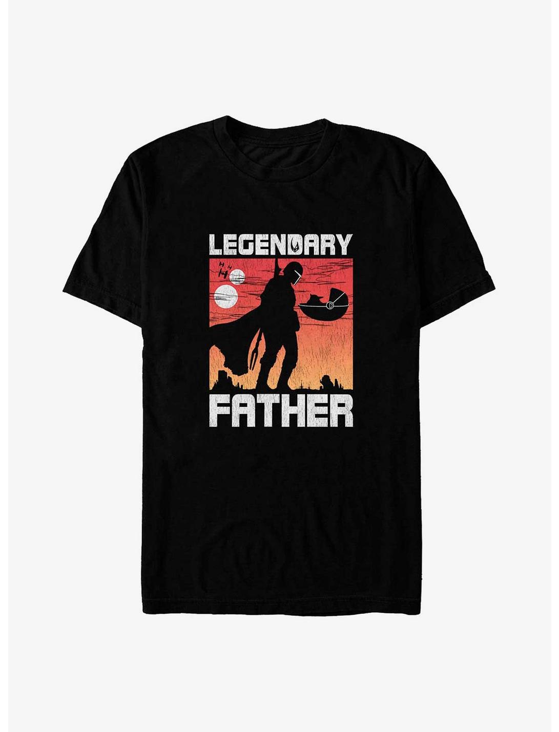 Star Wars The Mandalorian Legendary Father Poster Big & Tall T-Shirt, BLACK, hi-res