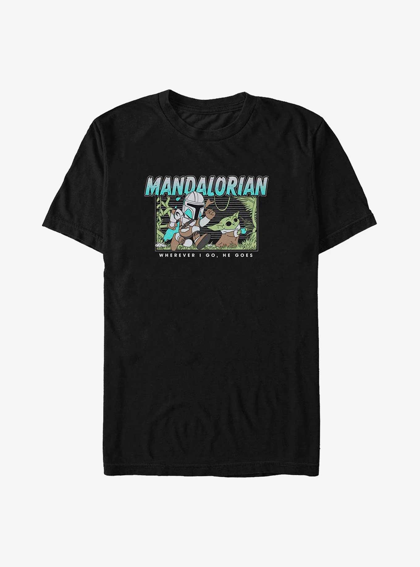 Star Wars The Mandalorian Macaron Chase Big & Tall T-Shirt, BLACK, hi-res