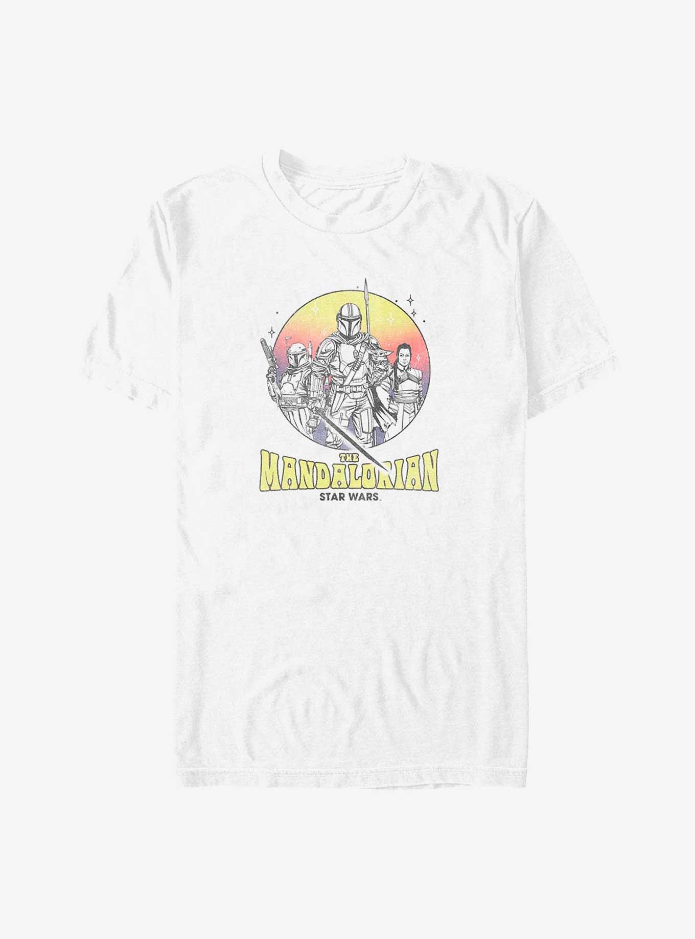 Star Wars The Mandalorian Retro Mando, Boba, and Fennec Big & Tall T-Shirt, WHITE, hi-res