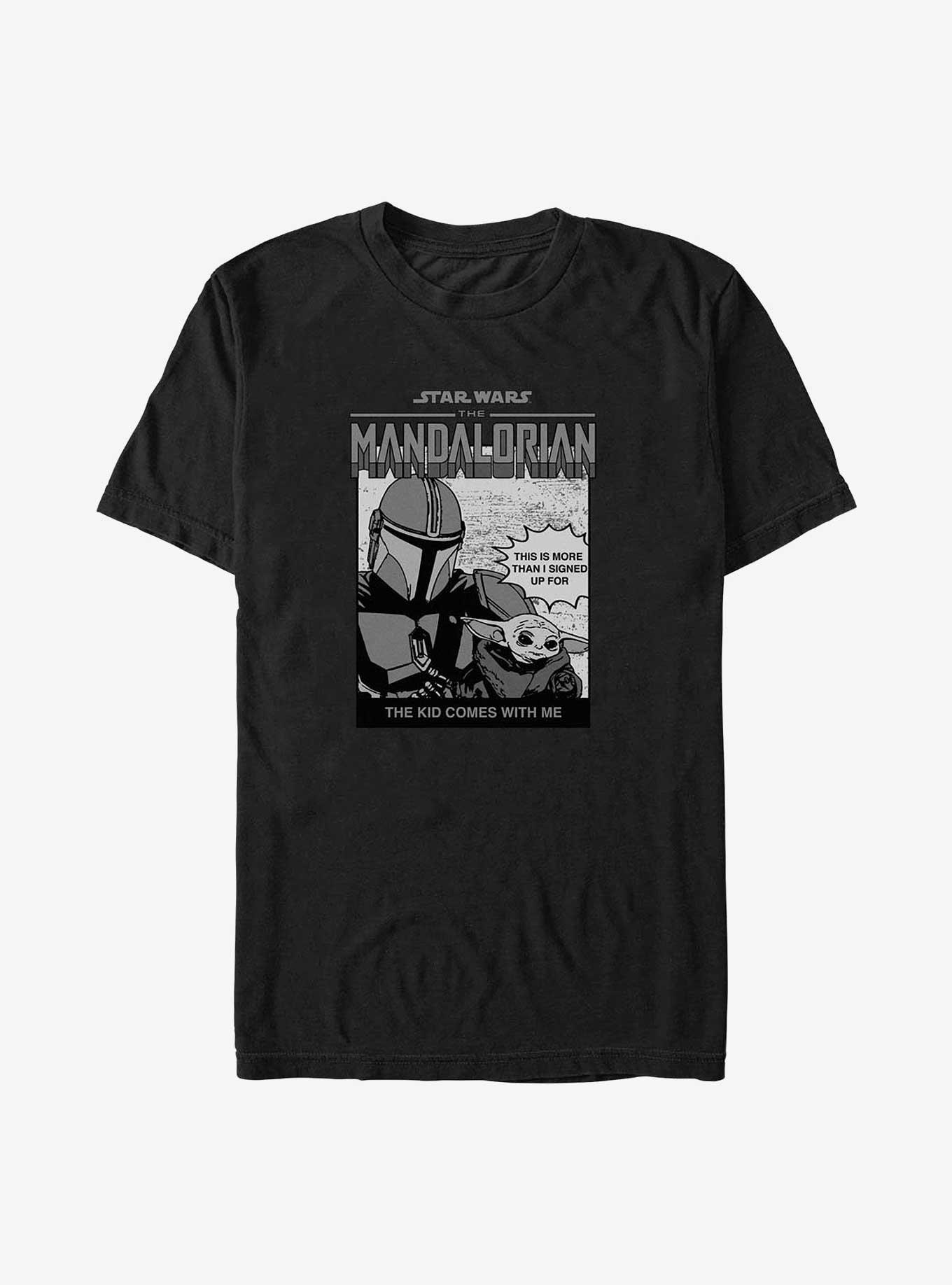 Star Wars The Mandalorian The Kid Comes With Me Big & Tall T-Shirt, BLACK, hi-res