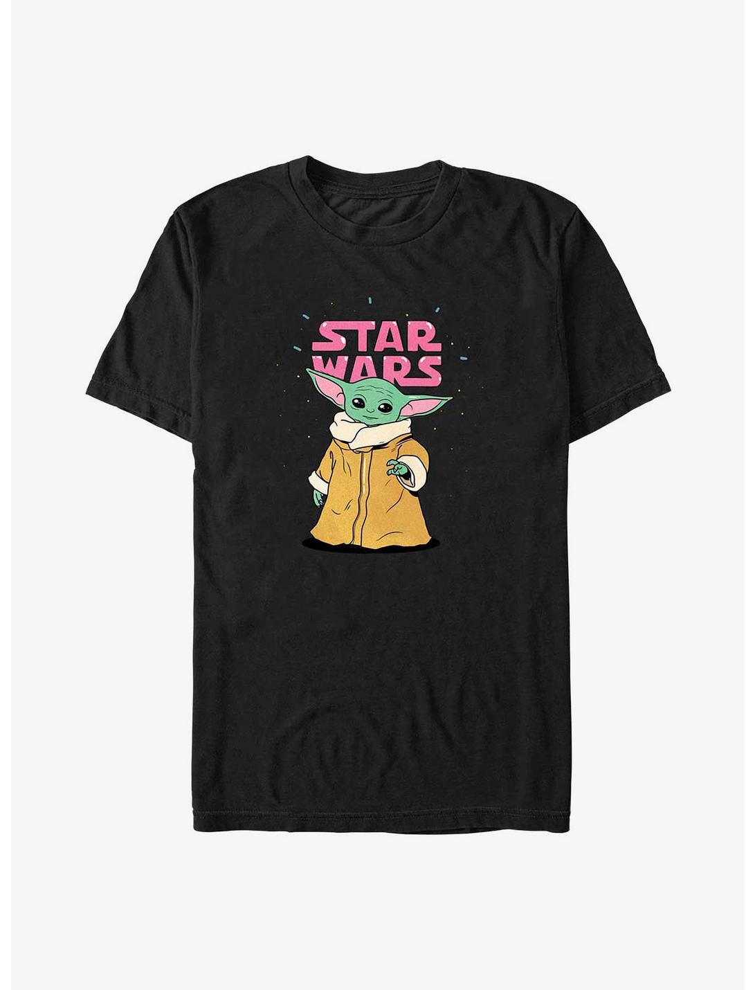 Star Wars The Mandalorian Grogu Bubble Text Logo Big & Tall T-Shirt, BLACK, hi-res