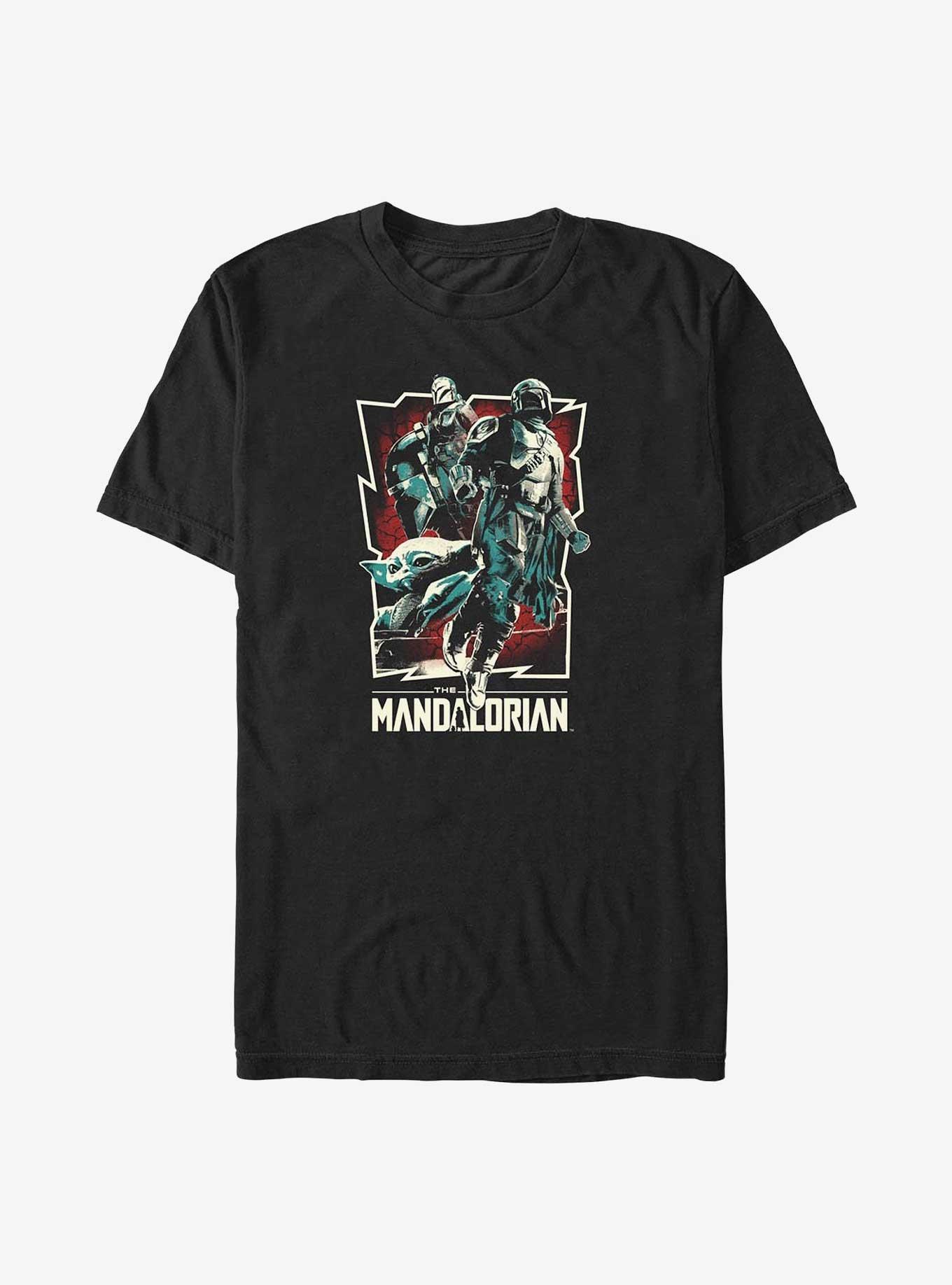 Star Wars The Mandalorian Grunge Trio Mando, Grogu, and Bo-Katan Big & Tall T-Shirt, , hi-res