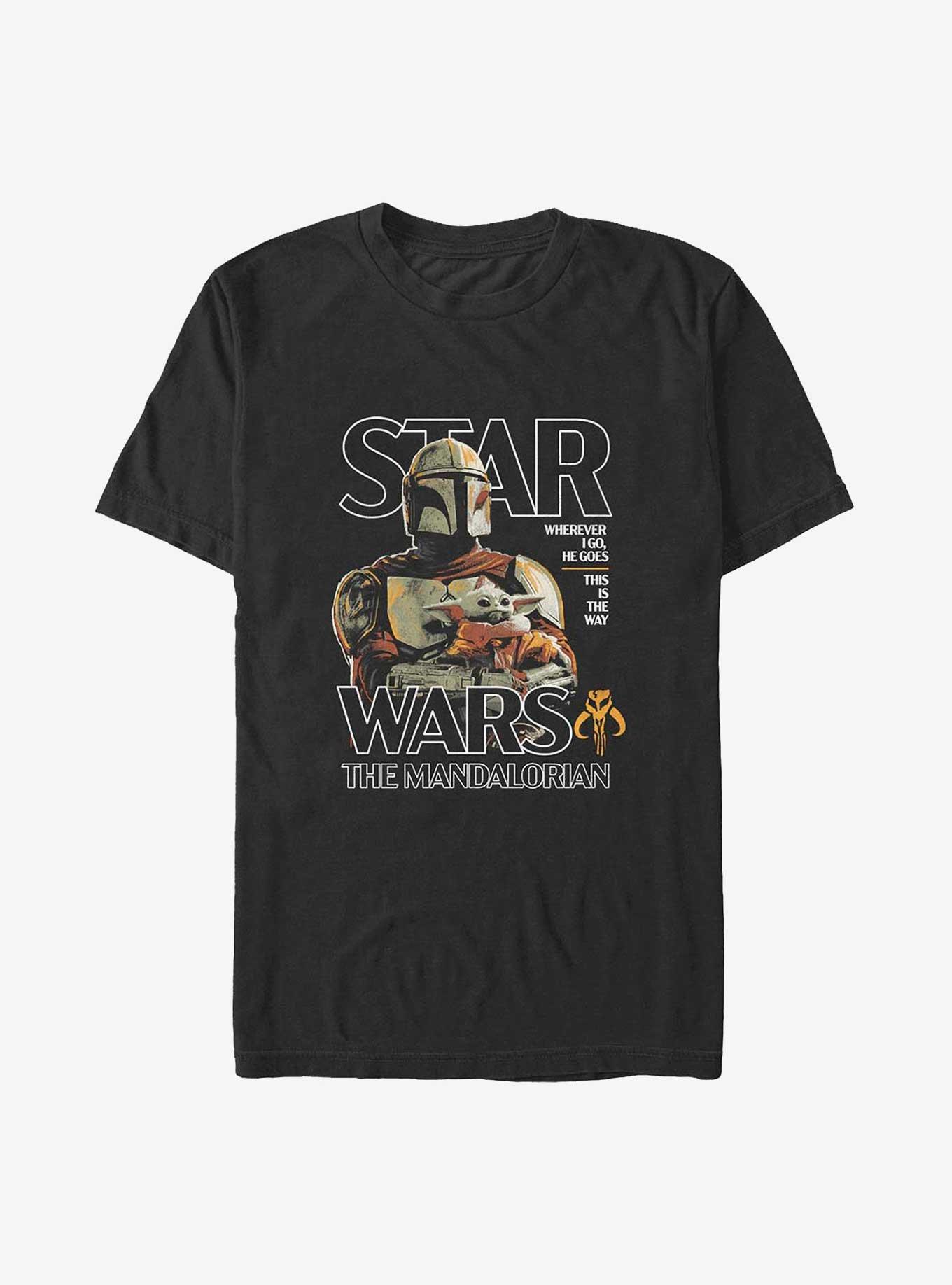 Star Wars The Mandalorian Wherever I Go, He Goes Poster Big & Tall T-Shirt, , hi-res