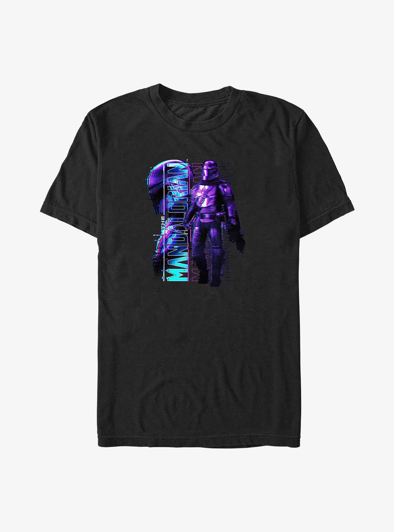 Star Wars The Mandalorian Mando Glitch Big & Tall T-Shirt, BLACK, hi-res