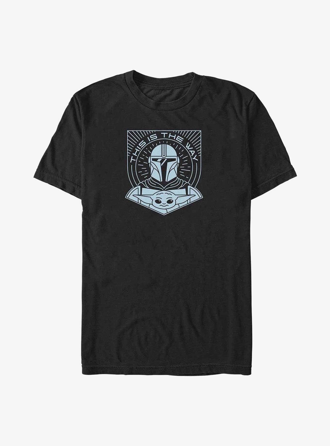 Star Wars The Mandalorian Mando Grogu Lineart Big & Tall T-Shirt, BLACK, hi-res