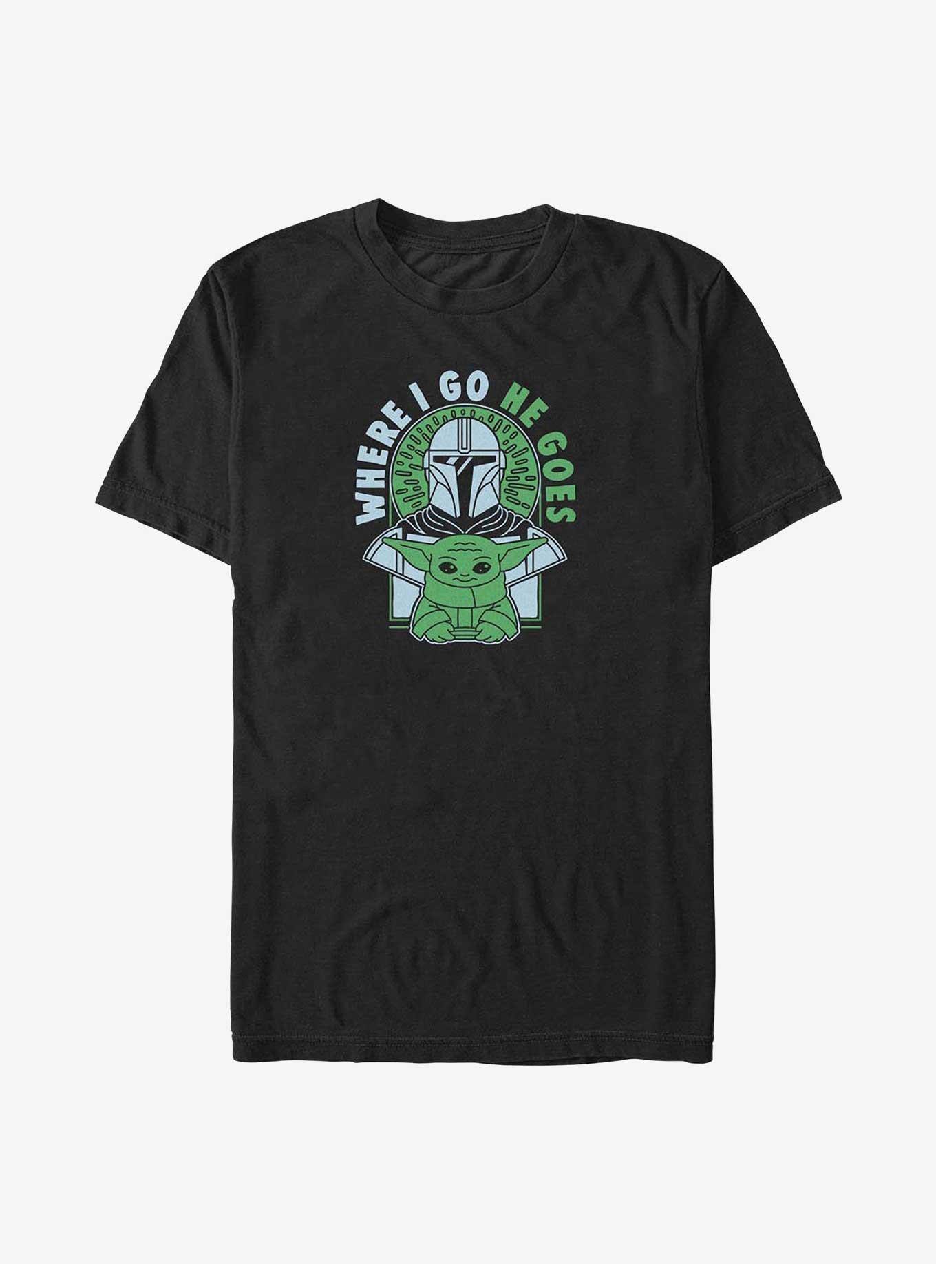 Star Wars The Mandalorian Where I Go, He Goes Big & Tall T-Shirt, BLACK, hi-res