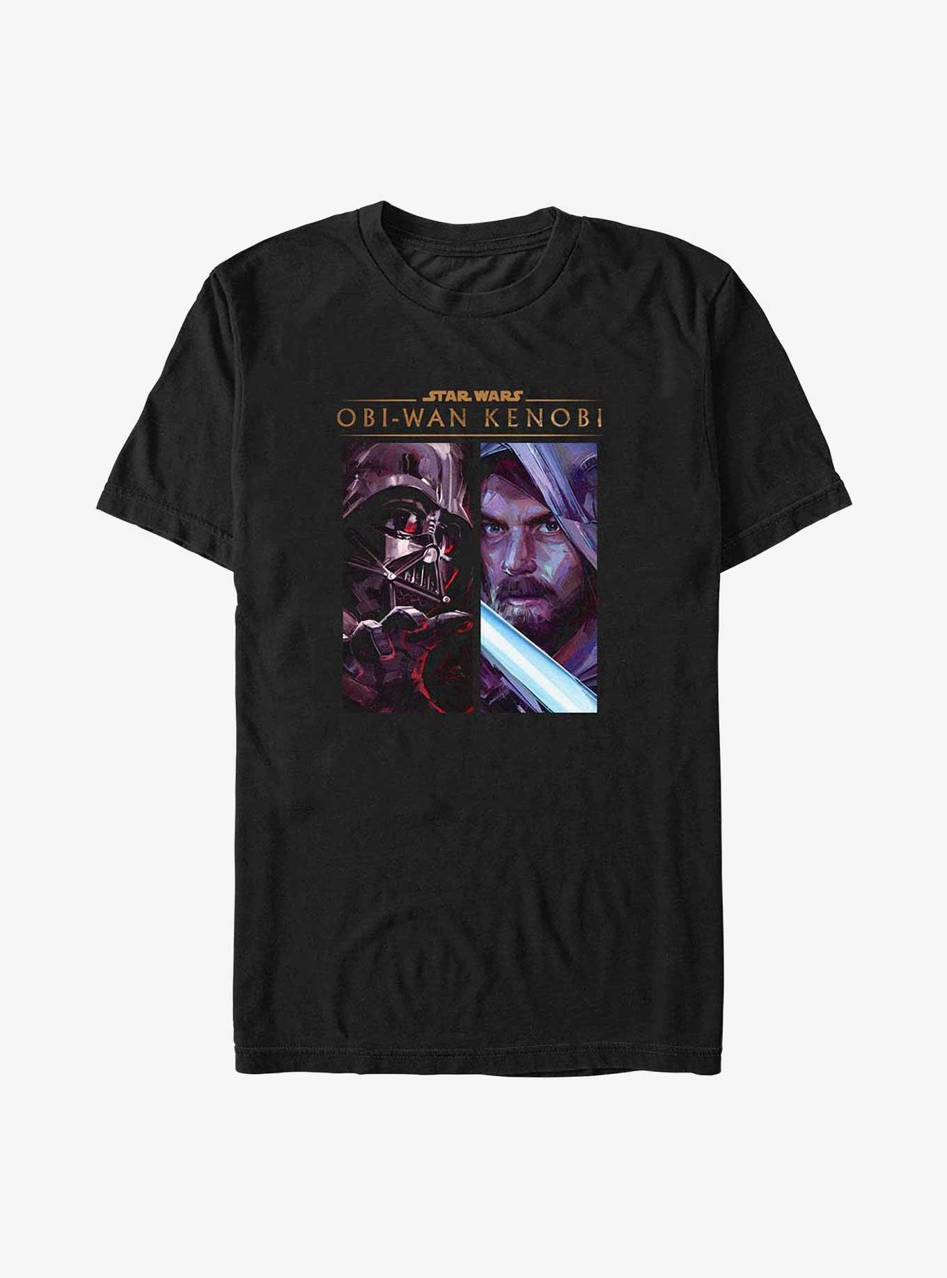 Star Wars Obi-Wan Kenobi and Darth Vader Poster Big & Tall T-Shirt, BLACK, hi-res