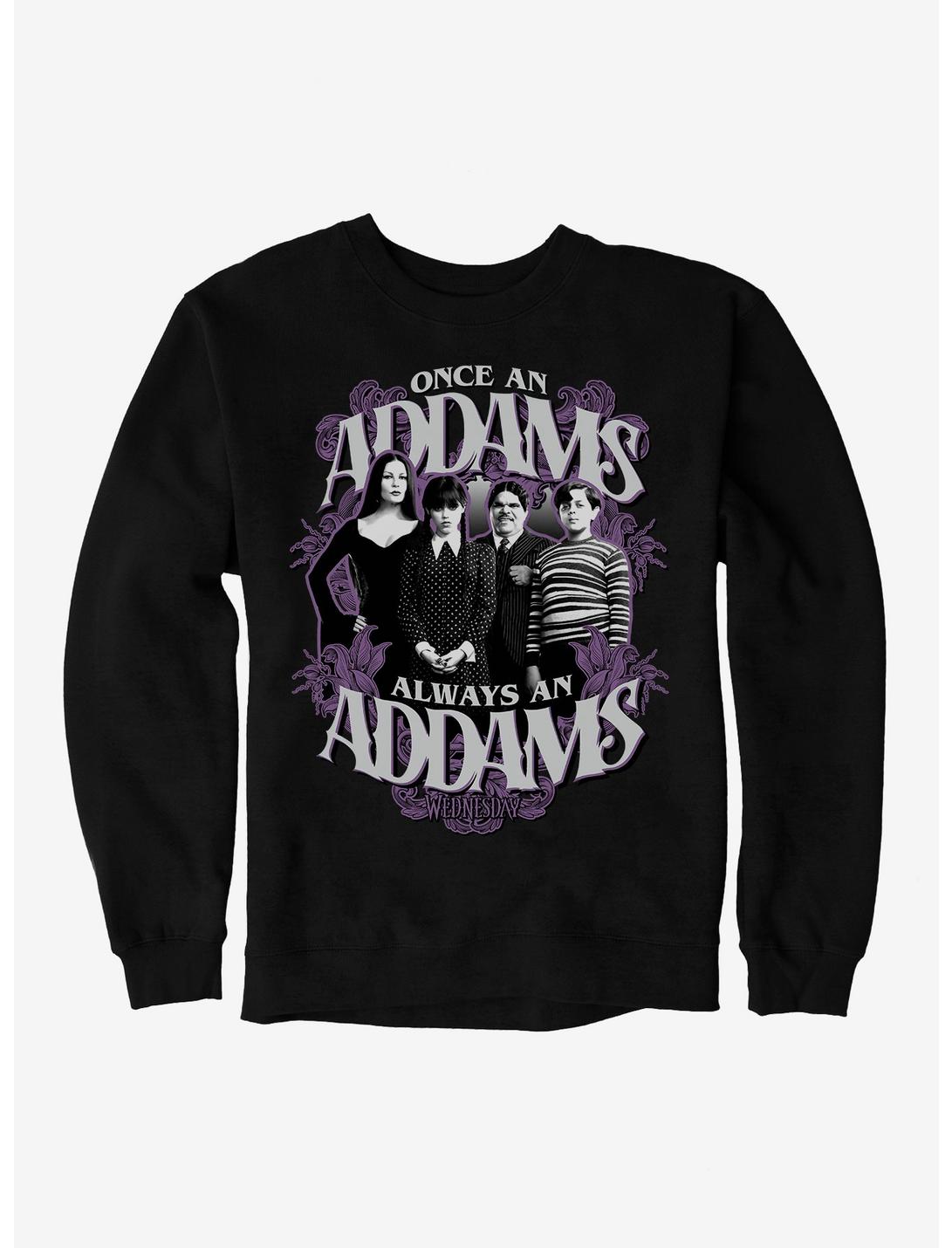 Wednesday Always An Addams Sweatshirt, BLACK, hi-res